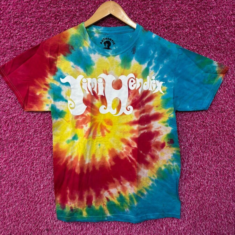 Jimi Hendrix Spell Out Psychedelic Rock Legend Tie Dye M